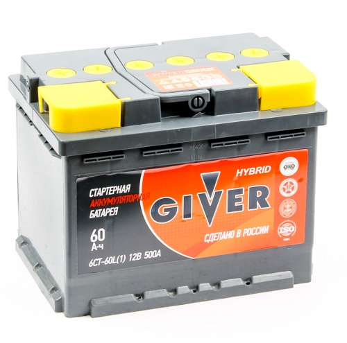 Аккумуляторы GIVER GIVER HYBRID 60L купить 8 906 062 07 78