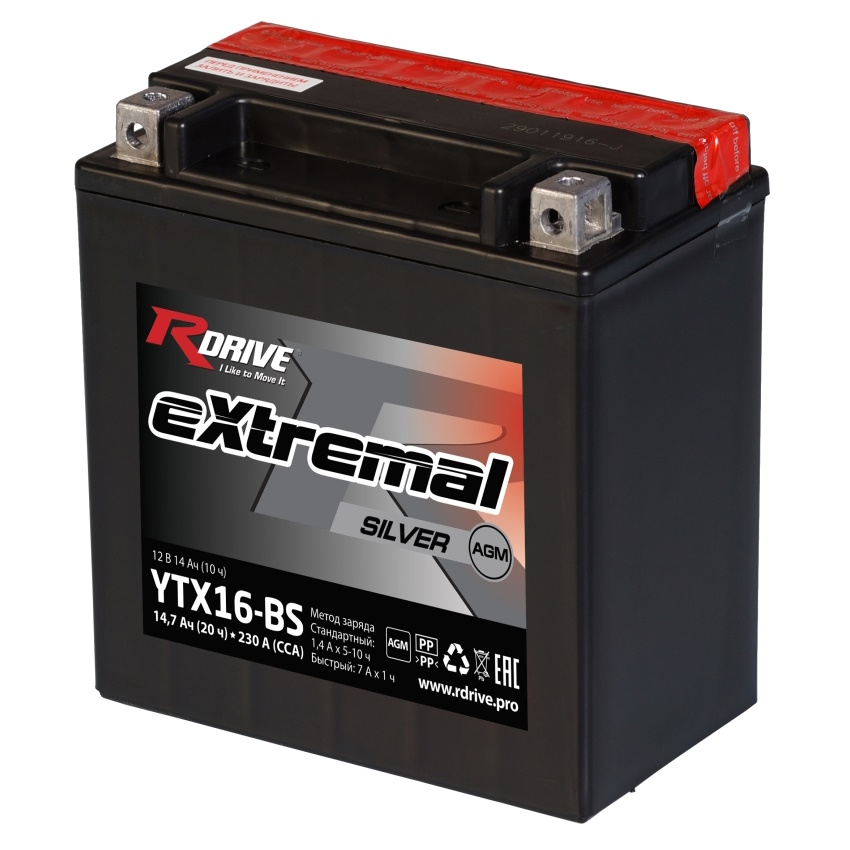 Аккумуляторы RDRIVE RDRIVE SILVER YTX16-BS купить 8 906 062 07 78