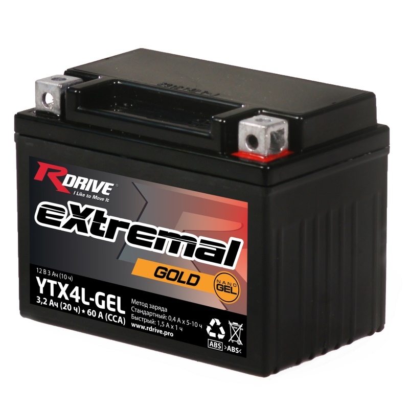 Аккумуляторы RDRIVE RDRIVE GOLD YTX4L-GEL купить 8 906 062 07 78